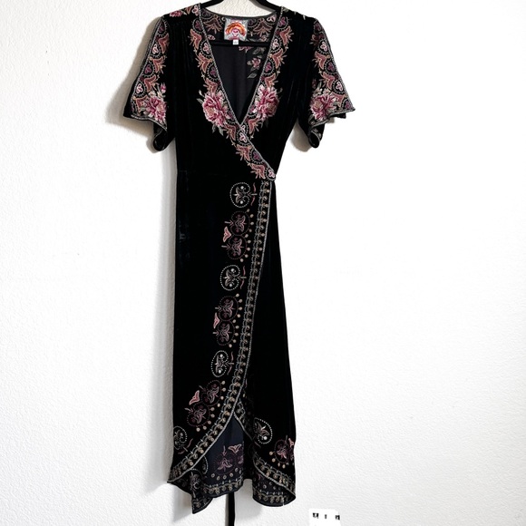 princess polly baby blue dress Johnny Was Serefina Velvet Tunic Dress In Snake Eye main image 0